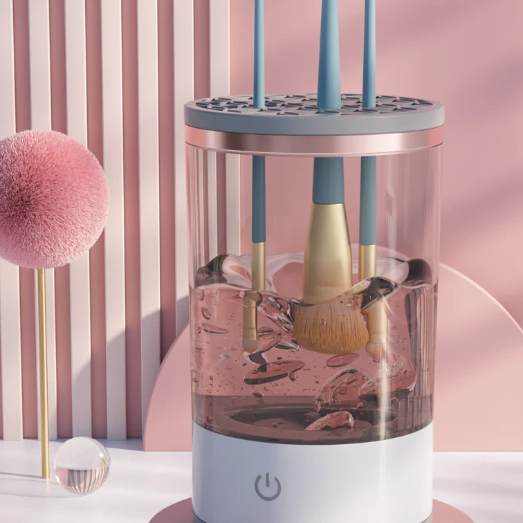 Makeup Cosmetic Brush Cleaner, Automatic USB Electric, Rotating Spinning Brush Deep Cleaning for All Type Beauty Makeup Brushes, Painting Brush, Makeup Brush Cleaner Machine (Big)