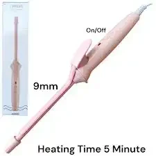 Nova 9mm Thin Curling Wand Hair Curler Ceramic Coated Hair Curling Iron for Long and Short Hair Hair Curler  (Pink)